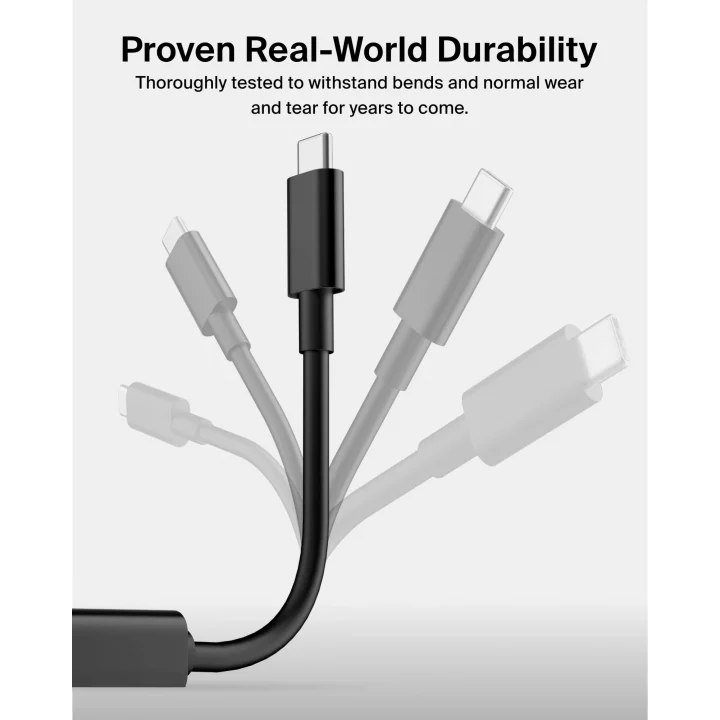 Belkin USB-C - HDMI 2.1 adaptörü, 11 cm kablo, 60 Hzde 8K, 120 Hzde 4K, HDR, HBR3, DSC, HDCP 2.2, USB-IF, MacBook, iPad Pro gibi USB-C cihazlar için