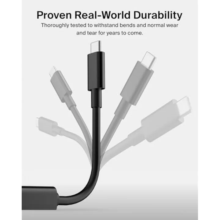 Belkin USB-C - HDMI 2.1 adaptörü, 11 cm kablo, 60 Hzde 8K, 120 Hzde 4K, HDR, HBR3, DSC, HDCP 2.2, USB-IF, MacBook, iPad Pro gibi USB-C cihazlar için