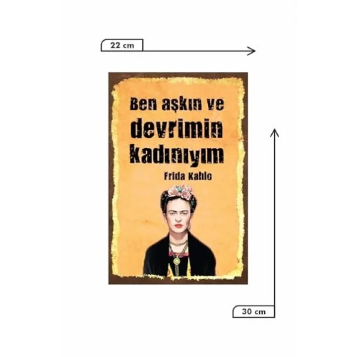 Ben Aşkın Ve Devrimin Kadınıyım Retro Vintage Ahşap Mdf Tablo