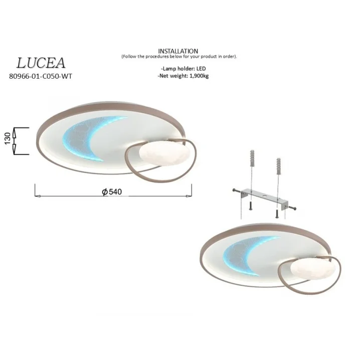 Bendi 50lik 01 Ledli Beyaz Rgb Li Plafonyer 68W