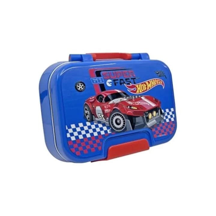 Bento 1030ml Lunchbox HotWheels Lisanslı Tek Katlı 2 Bölmeli Paslanmaz Çelik Sefer Tası Yemek Kutu