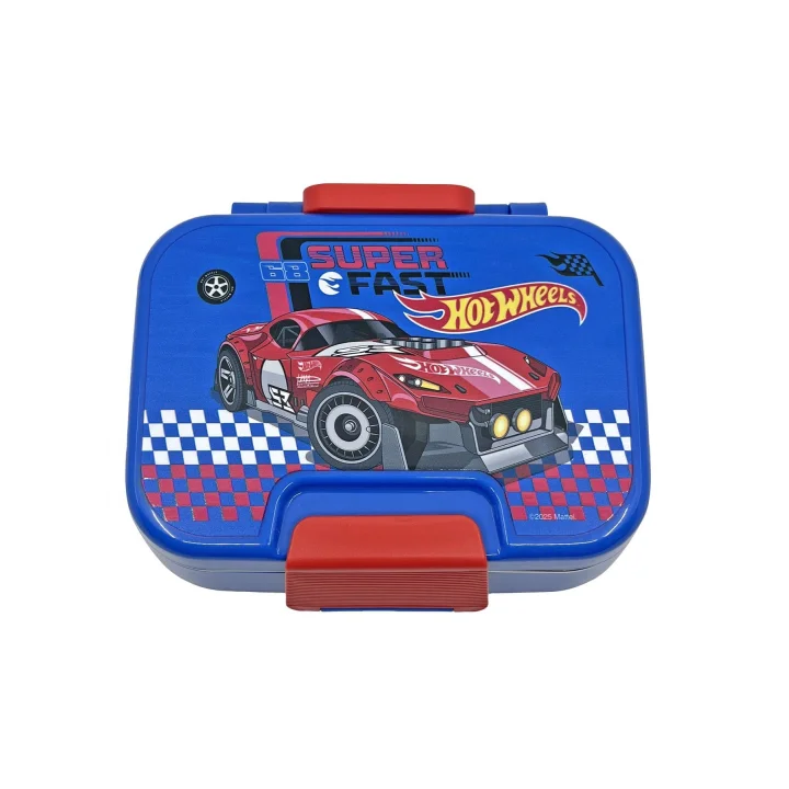 Bento 1030ml Lunchbox HotWheels Lisanslı Tek Katlı 2 Bölmeli Paslanmaz Çelik Sefer Tası Yemek Kutu