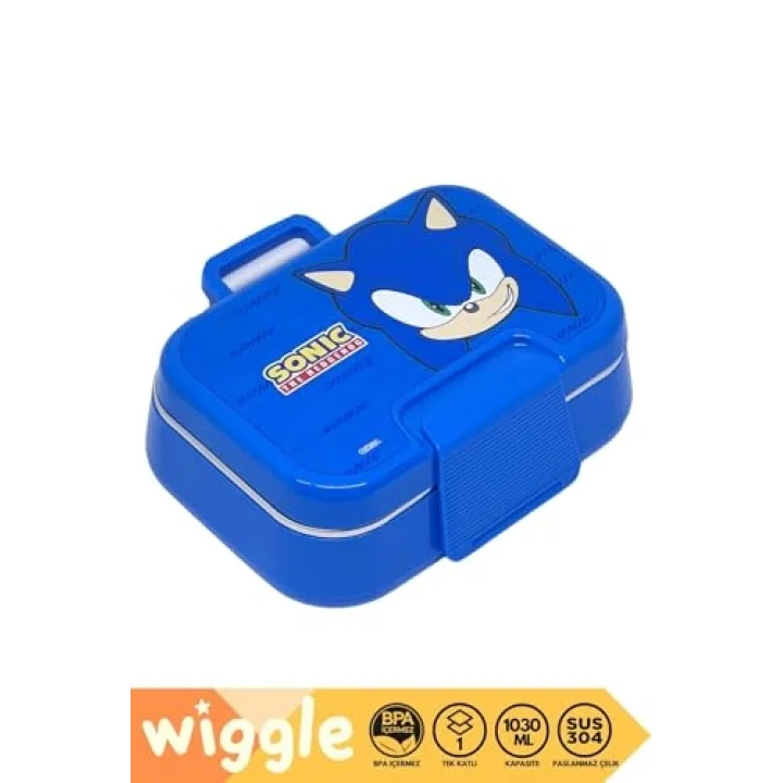 Bento 1030ml Lunchbox Sonic Lisanslı Tek Katlı 2 Bölmeli Paslanmaz Çelik Sefer Tası Yemek Kutu