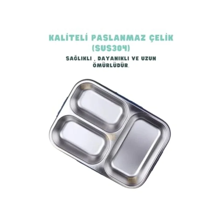 Bento 750ml Lunchbox Sevimli Dostlar Tek Katlı 3 Bölmeli Paslanmaz Çelik Sefer Tası Yemek Kutusu (Pembe Unicorn)