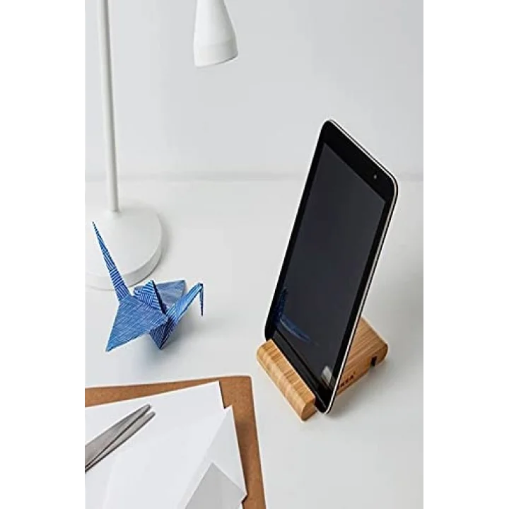 Bergenes Ahşap Bambu Cep Telefonu ve Tablet Tutucu Stand