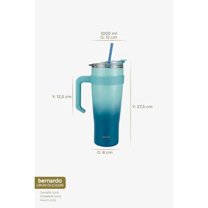 Bernardo Alto Pipetli Termos Bardak Lacivert 1000Ml