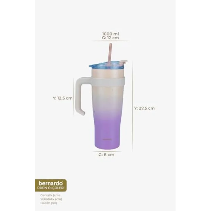 Bernardo Alto Pipetli Termos Bardak Pembe 1000Ml