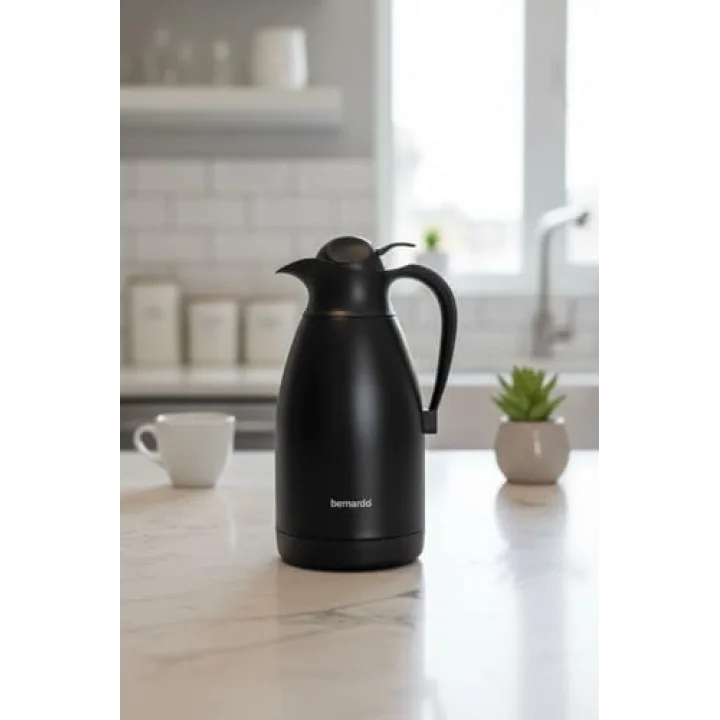 Bernardo Grandio Çelik Termos Siyah 2 Litre