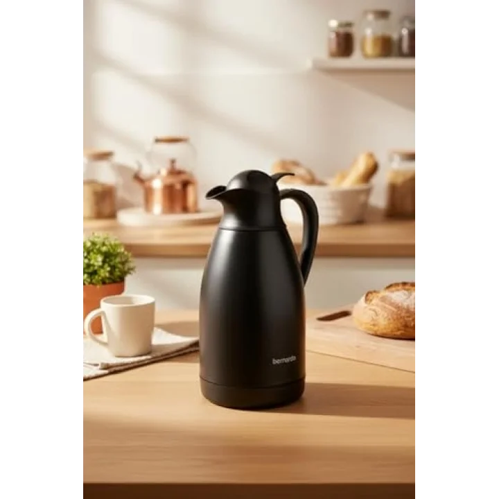 Bernardo Grandio Çelik Termos Siyah 2 Litre