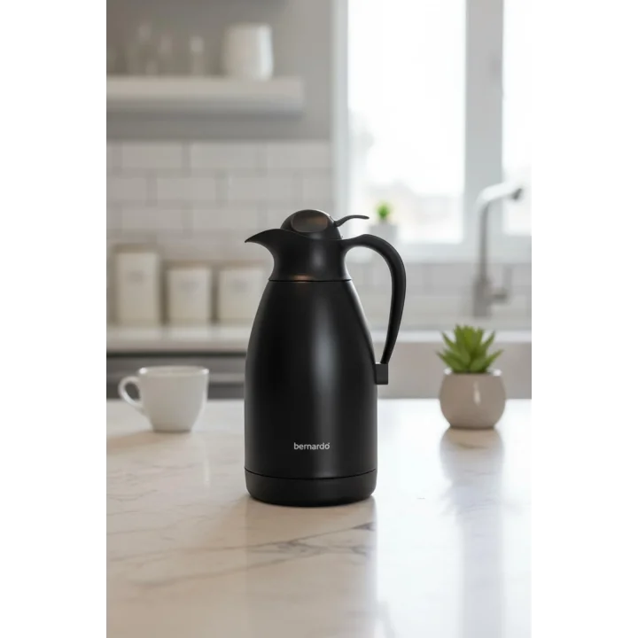Bernardo Grandio Çelik Termos Siyah 2 Litre