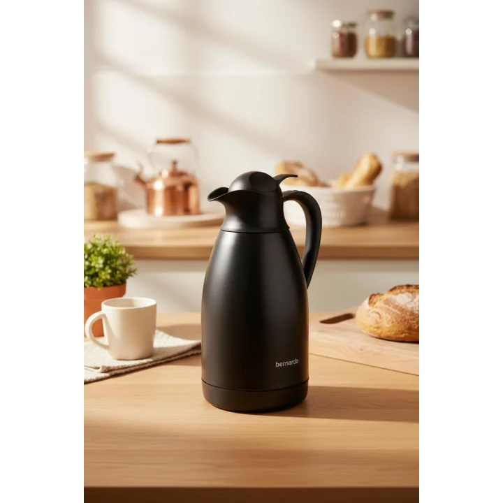Bernardo Grandio Çelik Termos Siyah 2 Litre