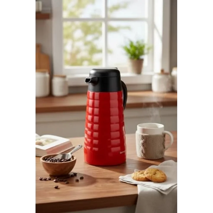 Bernardo Nora 2 Litre Çelik Termos Kırmızı