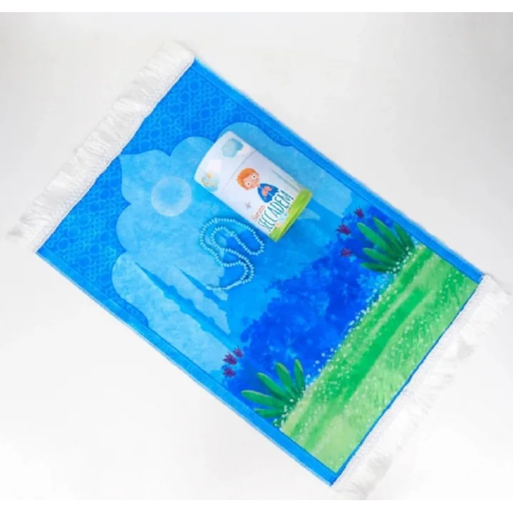 Best Gift 3 Parça Namaza Ilk Adım Çocuk Hediyelik Silindir Kumbara Kutulu Seccade Seti