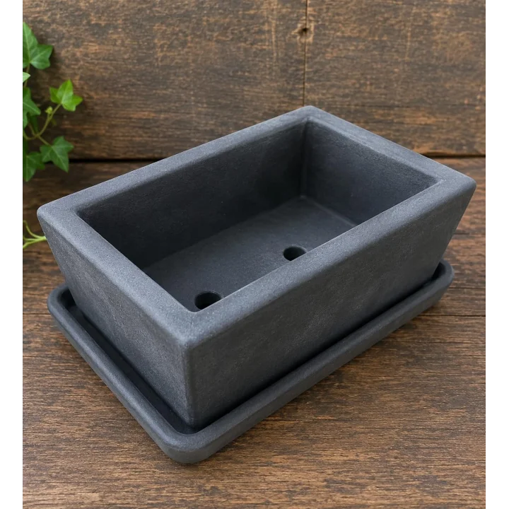 Beton Bonsai Saksısı Tabaklı 10-15 cm