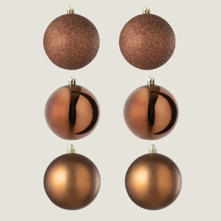 Bewa 6lı Yılbaşı Topu Seti Kahve