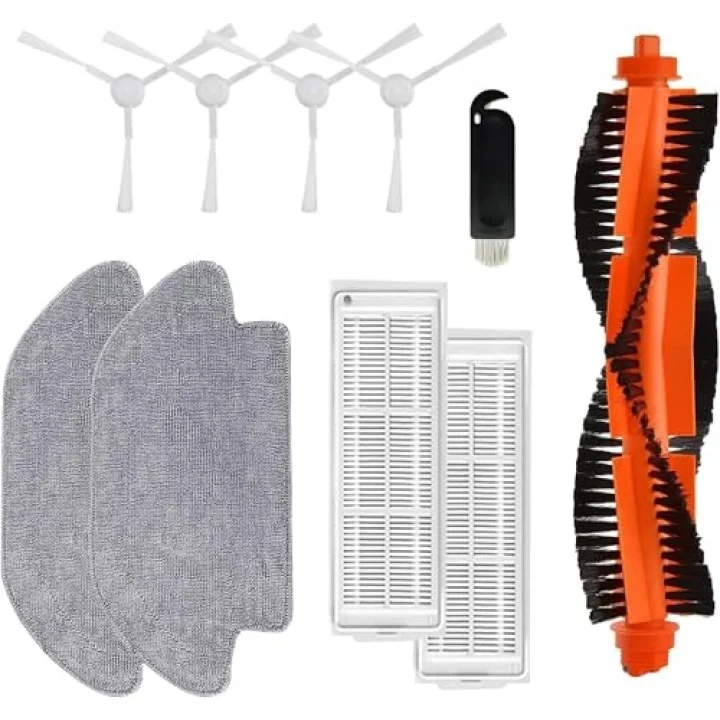 Beyaz Mi Robot Vacuum Mop Pro (Styj02ym) ile Uyumlu Fırça,Hepa Filtre 10 Parça Yedek Parça Mega Set