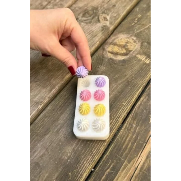 Beze Yedili Silikon Mum Kalıbı