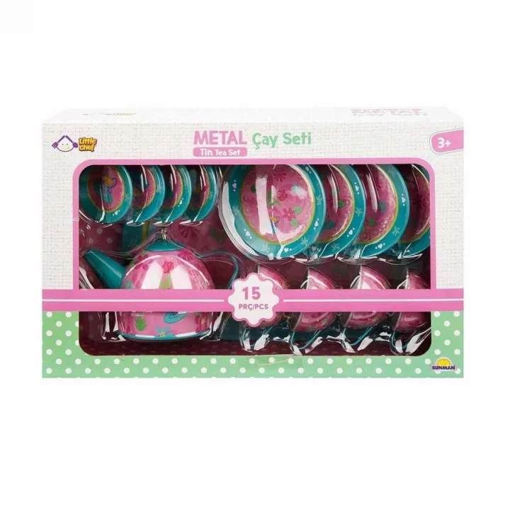 Mey İthalat® 02169 Metal Oyuncak Çay Takımı 15 Parça -