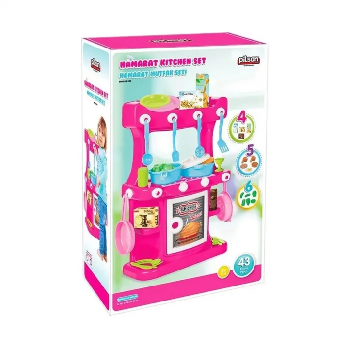 Mey İthalat® 03 335 Hamarat Ayaklı Mutfak Seti Pembe - Oyuncak