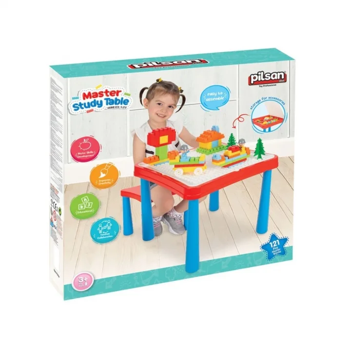 Mey İthalat® 03 477 ÇALIŞMA MASASI KIRMIZI MAVİ