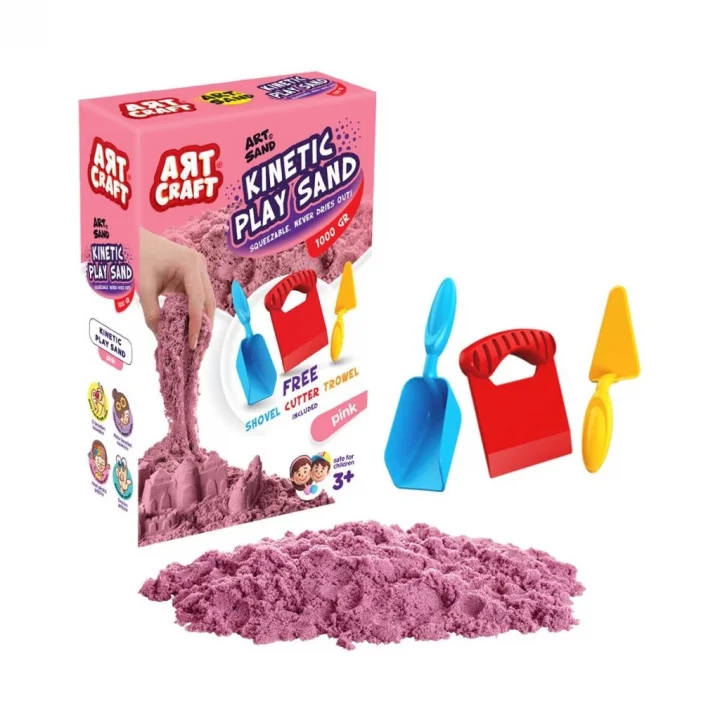 Mey İthalat® 03693 AKSESUARLI PEMBE KİNETİK OYUN KUMU 1000 GR