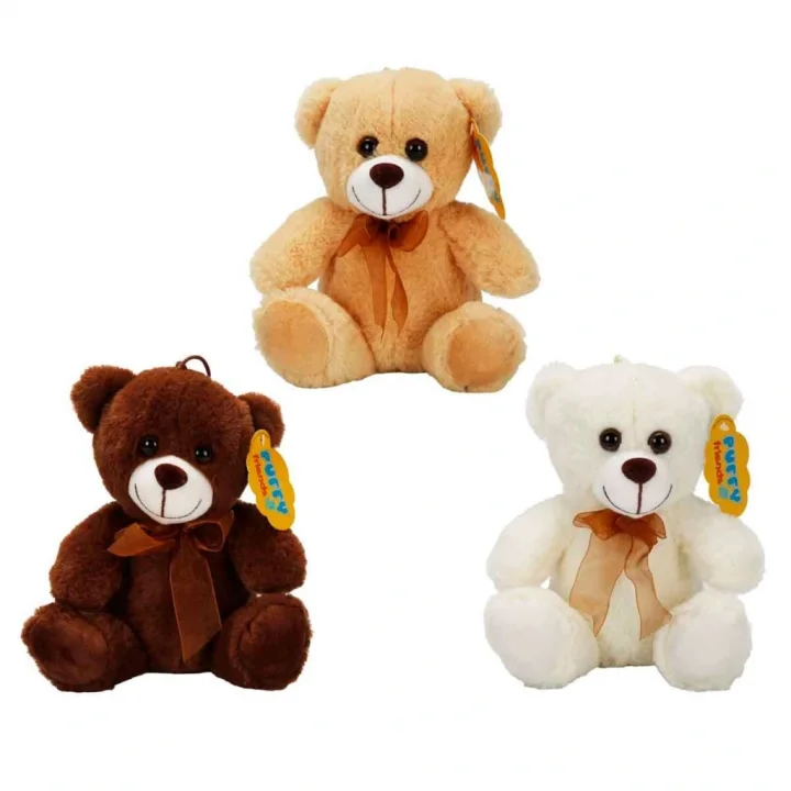 Mey İthalat® 0998 PELUŞ AYI OTURAN KURDELELİ 21CM 2R