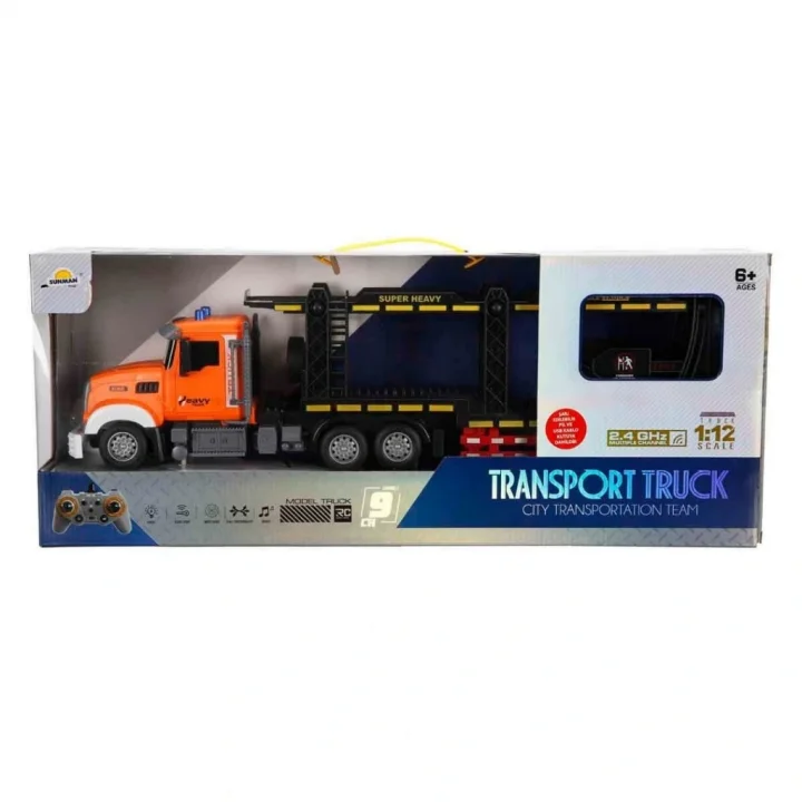Mey İthalat® 1:12 Sesli ve Işıklı USB Şarjlı Uzaktan Kumandalı Transporter 56 cm