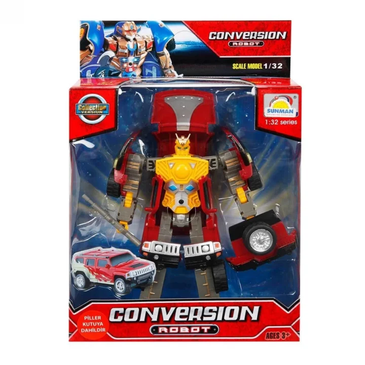 Mey İthalat® 1:32 Sesli ve Işıklı Dönüşebilen Robot