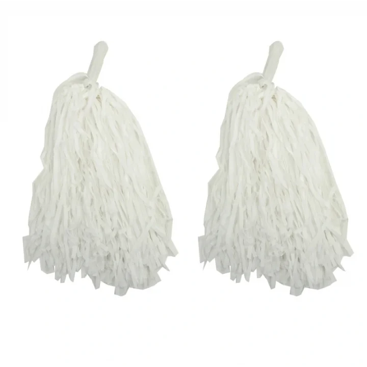 Mey İthalat® 1 Çift ( 2 Adet ) Beyaz Renk 23 Nisan Gösteri Ponponu