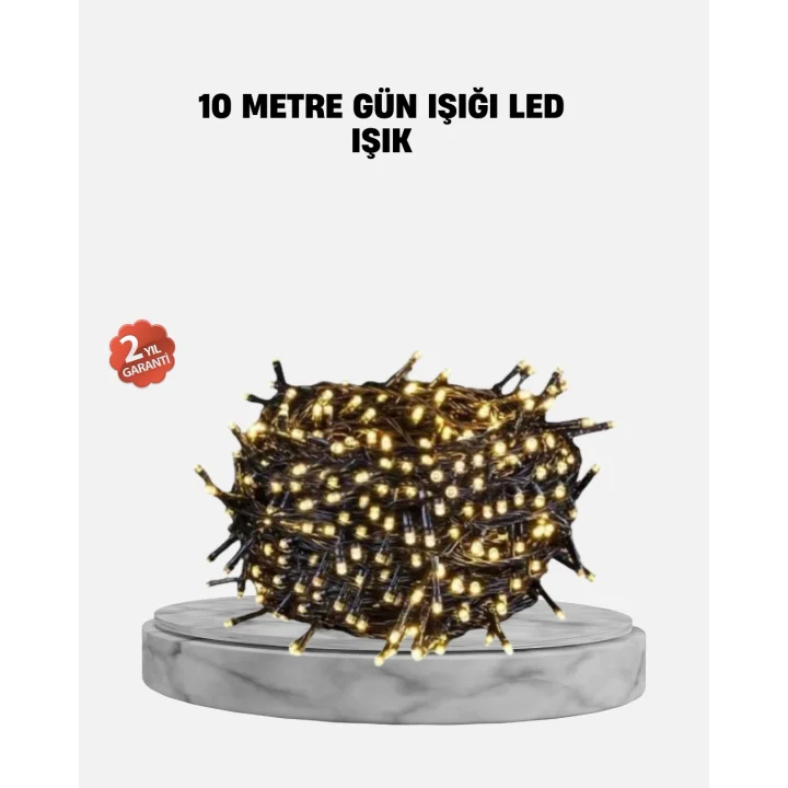 Mey İthalat® 10 Metre LED Işıklı Dekoratif Parti ve Kutlama Aydınlatması
