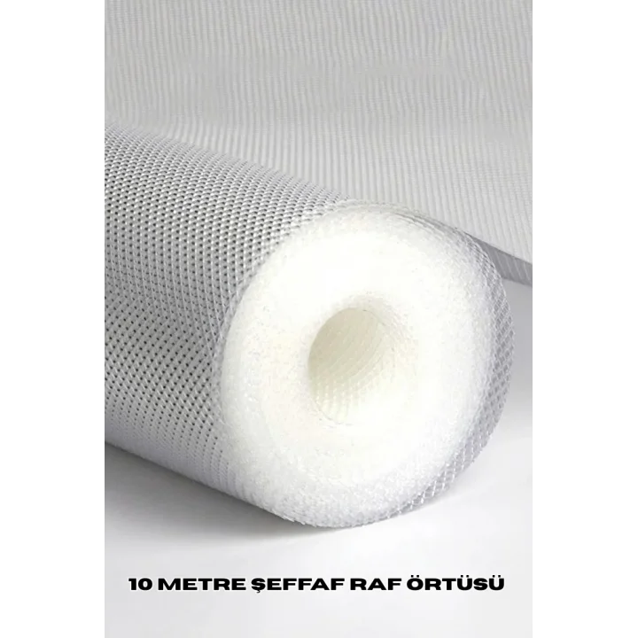 Mey İthalat® 10 Metre Şeffaf Silikonlu Kaymaz Çekmece İçi Düzenleyici