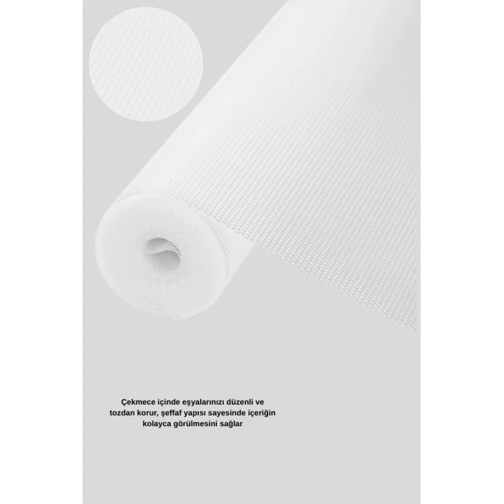 Mey İthalat® 10 Metre Şeffaf Silikonlu Kaymaz Çekmece İçi Düzenleyici
