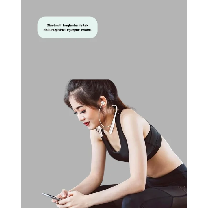 Mey İthalat® 100 Saat Pil Ömrü Boyun Askılı Bluetooth Kablosuz Kulaklık
