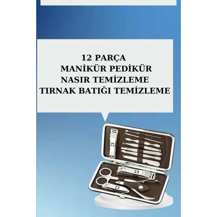 Mey İthalat® 12 Parça El Ayak Temizleme Pense Kir Temizleme Aparatı Kaş Cımbızı