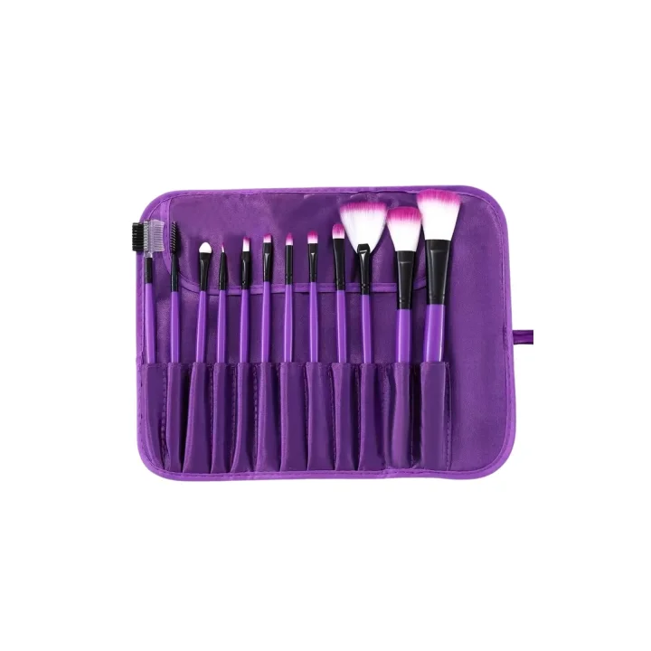 Mey İthalat® 12 Parça Makyaj Fırça Seti Profesyonel Fondöten Allık Far Kontür Fırçası