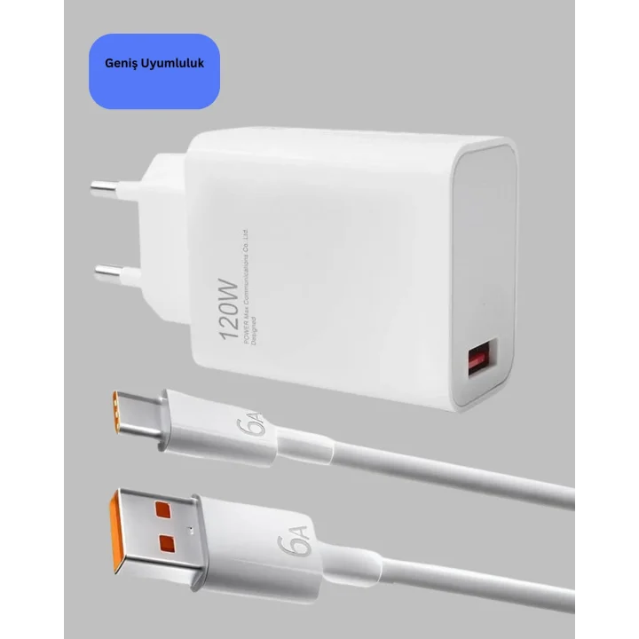 Mey İthalat® 120 Watt Type C Şarj Başlığı Poco X3 X4 X5 Pro Uyumlu