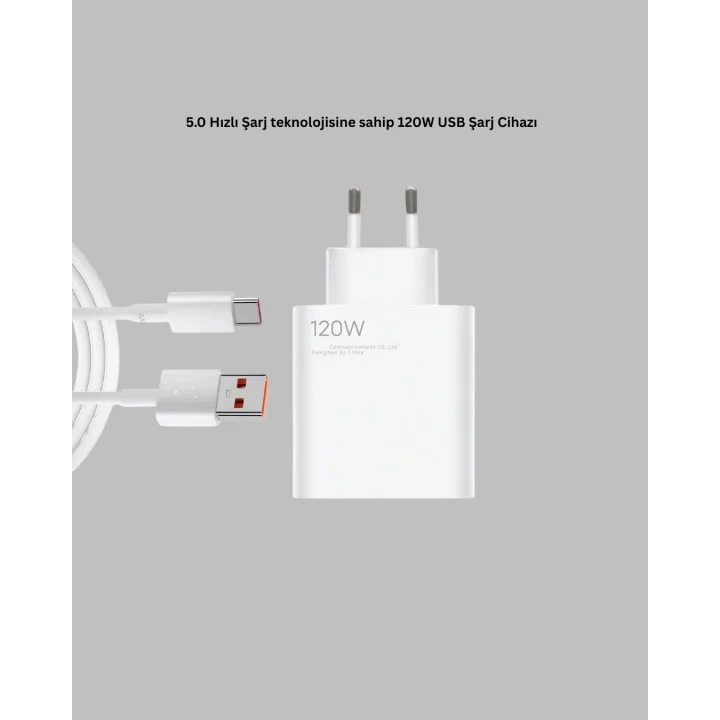 Mey İthalat® 120 Watt Type C Şarj Başlığı Poco X3 X4 X5 Pro Uyumlu