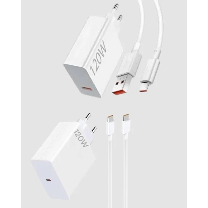 Mey İthalat® 120W Süper Hızlı Şarj Adaptörü – Type-C Kablo Dahil, Yüksek Voltaj Korumalı