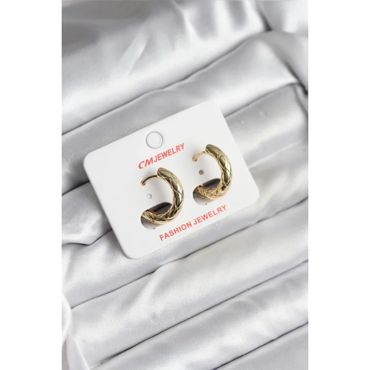 Mey İthalat® 14K Gold Renk Kaplama CM Kadın Küpe