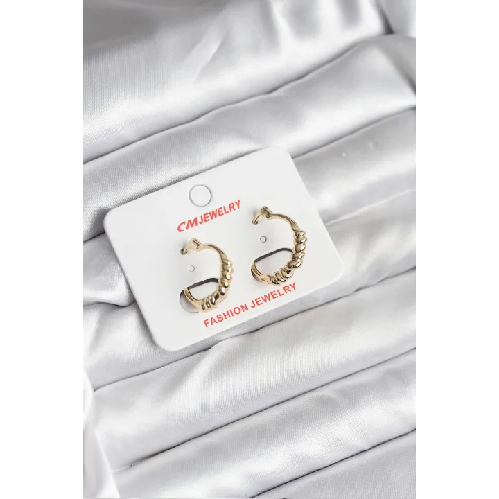 Mey İthalat® 14K Gold Renk Kaplama CM Kadın Küpe