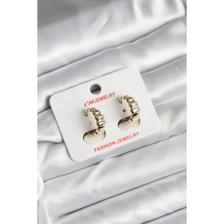 Mey İthalat® 14K Gold Renk Kaplama CM Kadın Küpe