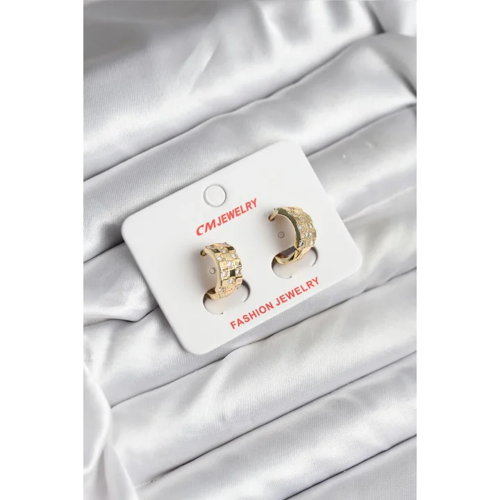 Mey İthalat® 14K Gold Renk Kaplama CM Kadın Küpe