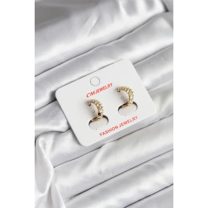 Mey İthalat® 14K Gold Renk Kaplama CM Kadın Küpe