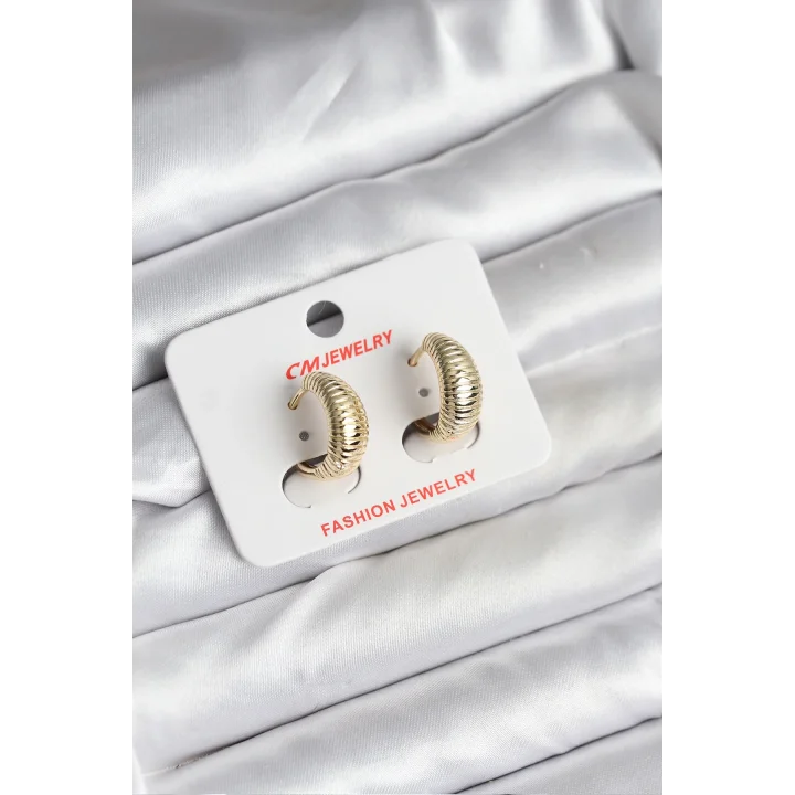 Mey İthalat® 14K Gold Renk Kaplama CM Kadın Küpe