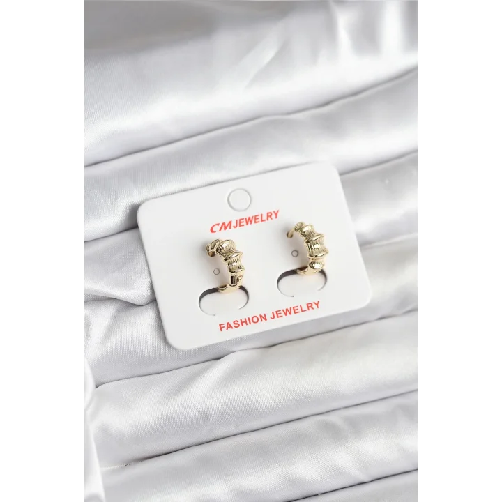 Mey İthalat® 14K Gold Renk Kaplama CM Kadın Küpe