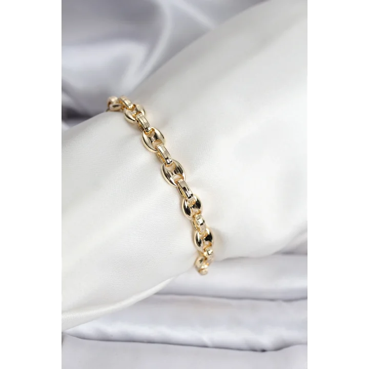 Mey İthalat® 14K Gold Renk Kaplama Kahve Çekirdeği Model CM Kadın Bileklik
