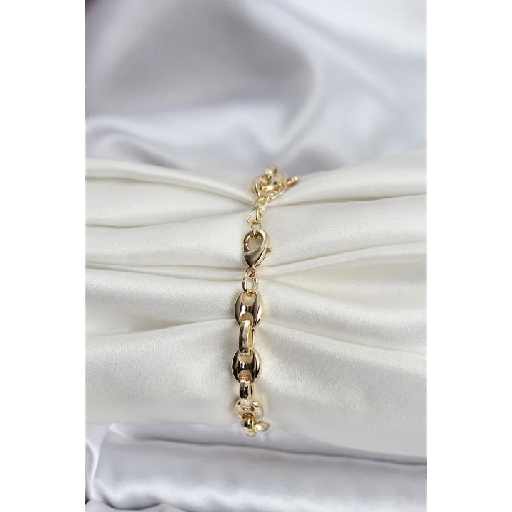 Mey İthalat® 14K Gold Renk Kaplama Kahve Çekirdeği Model CM Kadın Bileklik