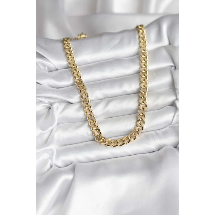 Mey İthalat® 14K Gold Renk Kaplama Kalın Zincir Model CM Kadın Kolye