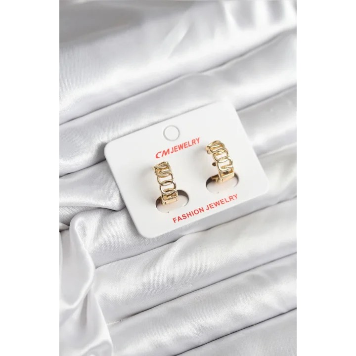 Mey İthalat® 14K Gold Renk Kaplama Samanyolu Model CM Kadın Küpe