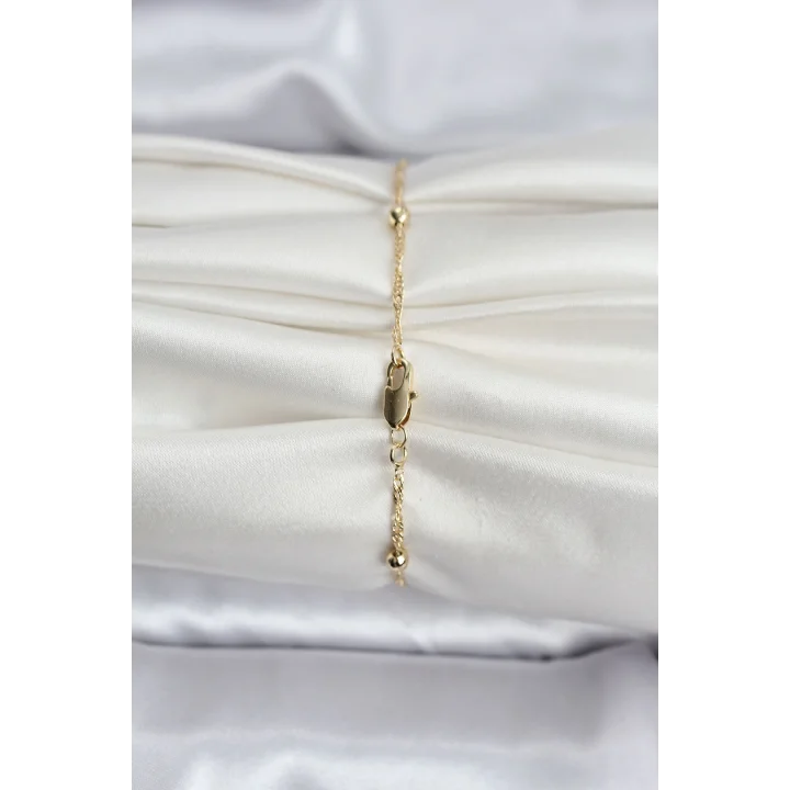 Mey İthalat® 14K Gold Renk Kaplama Topçuklu Model CM Kadın Bileklik